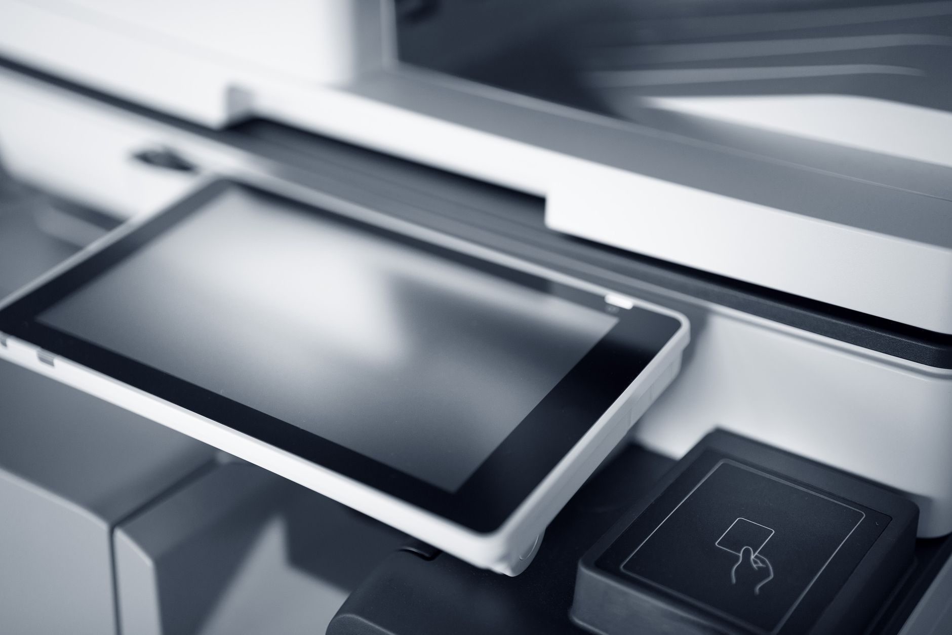 Close-up high fidelity digital card printing hardware